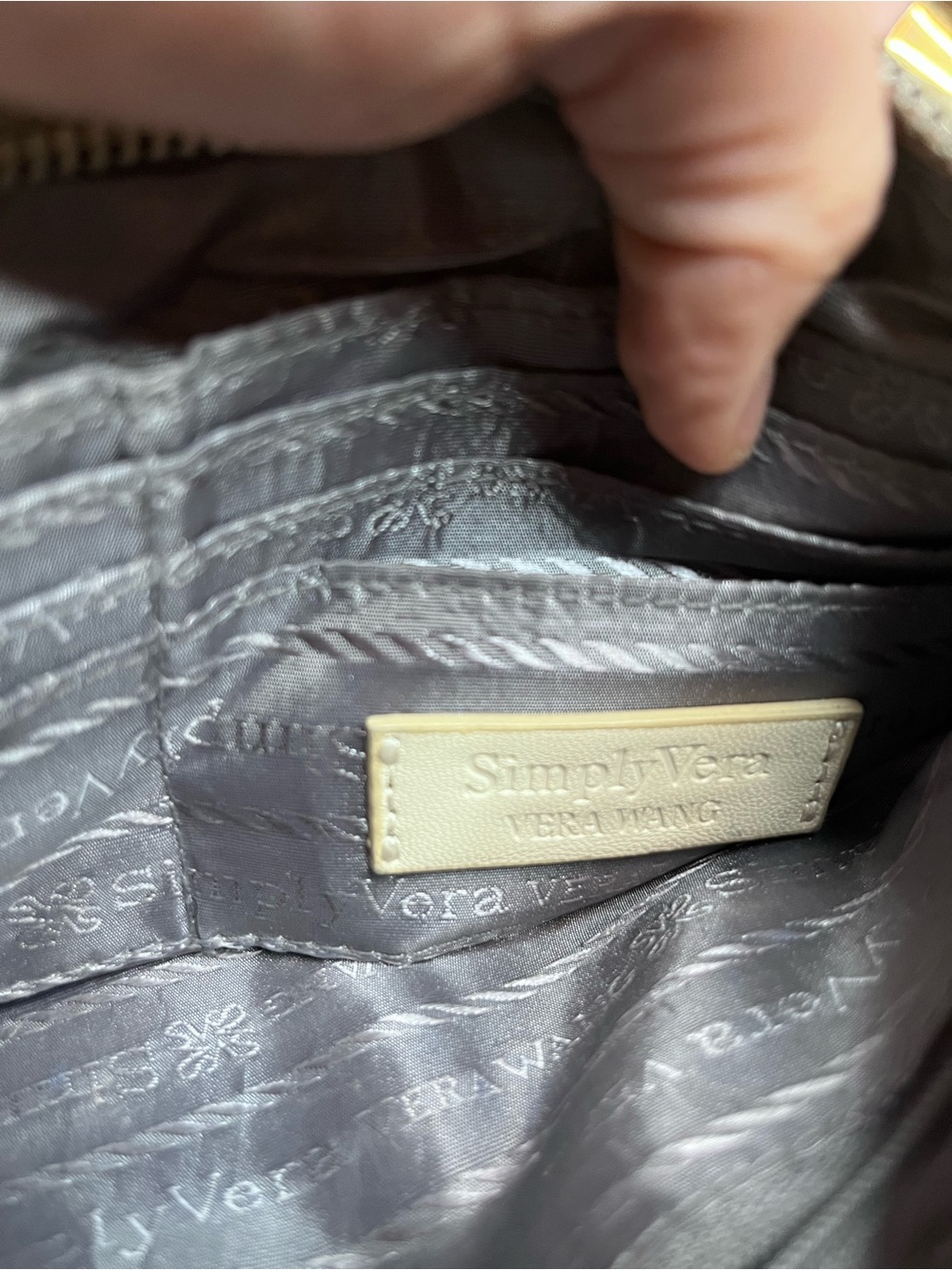 Simply Vera Vera Wang Taupe Textured Wristlet Clutch